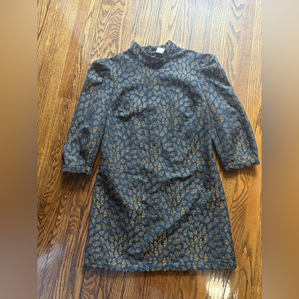 Eve Gravel Black and Gold Mini Dress